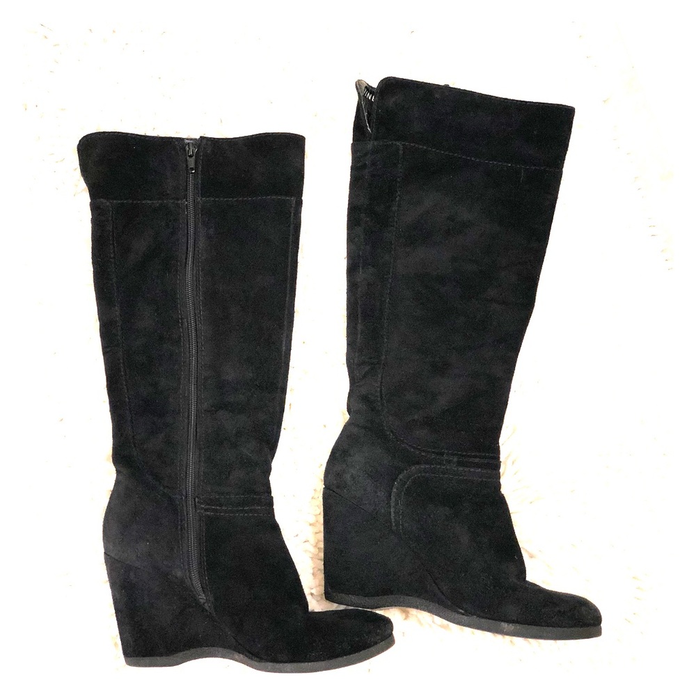 Black leather boots